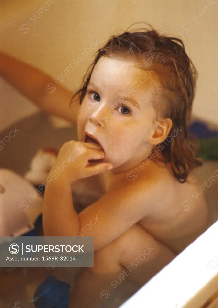 Little girl in bathtub