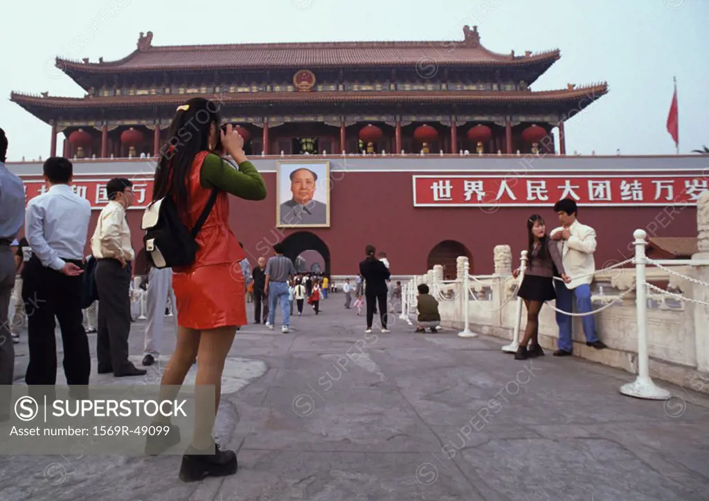 China, Beijing, people in front of the Forbidden City