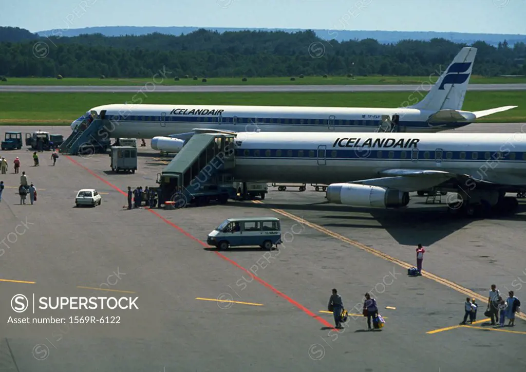 Iceland air planes at terminal