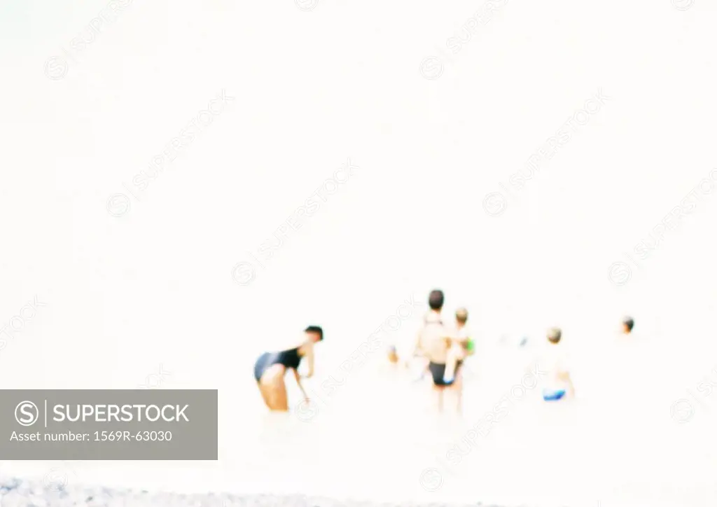 People at beach, blurred