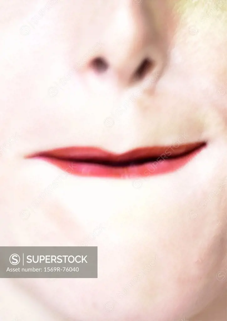 Close up of woman´s mouth with pursed lips