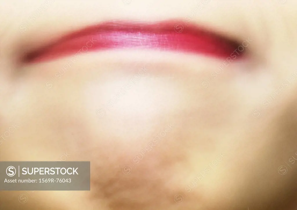 Close up of woman´s mouth with pursed lips