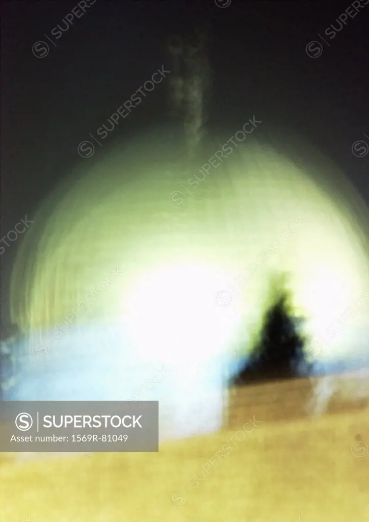 Israel, Jerusalem, Dome of the Rock at night, blurry