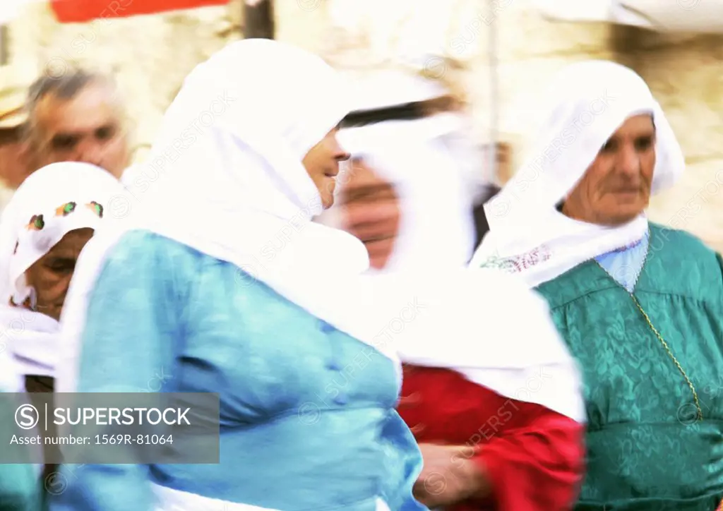 Israel, Jerusalem, women wearing headscarves