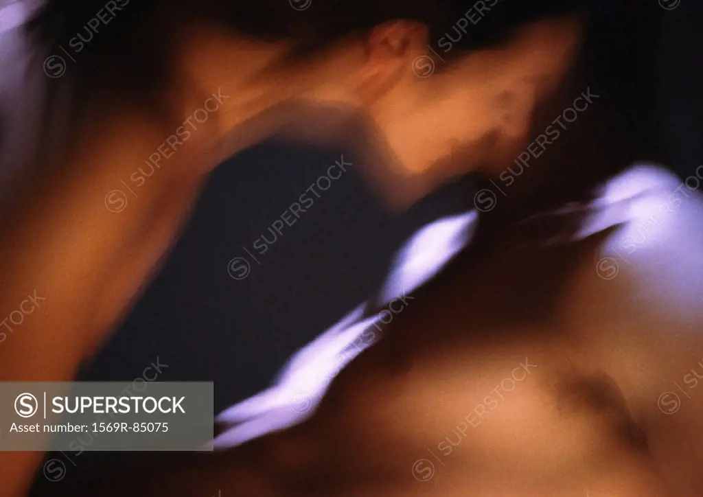 Nude man and woman, blurred, close-up