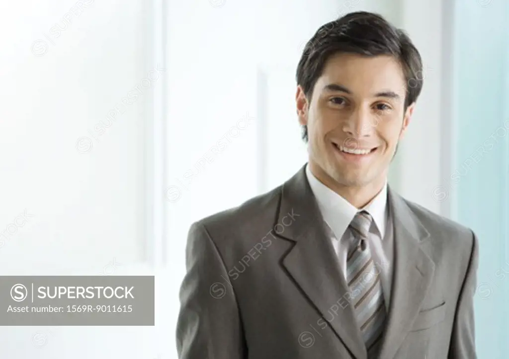 Businessman smiling, portrait