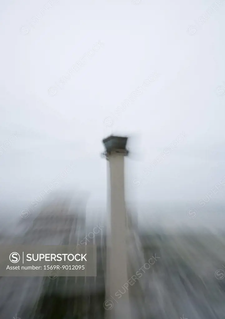 Airport control tower, blurred