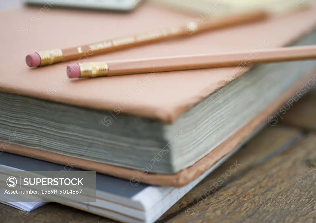 School books and pencils