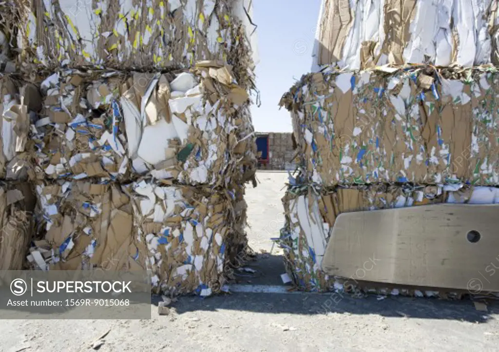 Bales of used paper