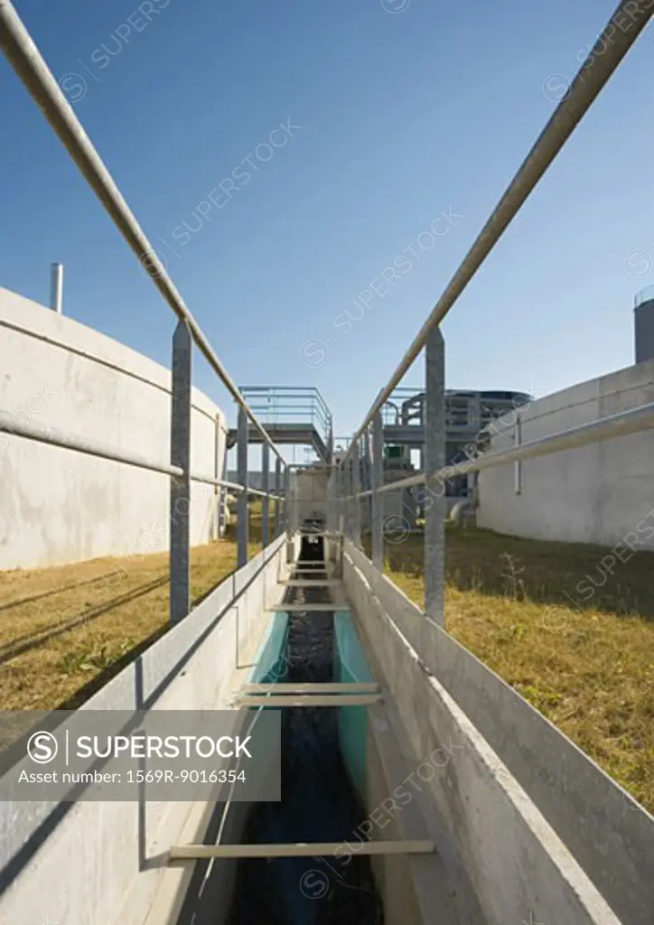 Water treatment area in paper plant