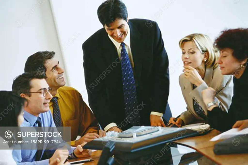 Group of business associates having conference call