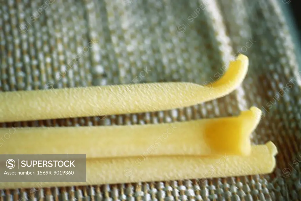 Bucatini noodles, close-up