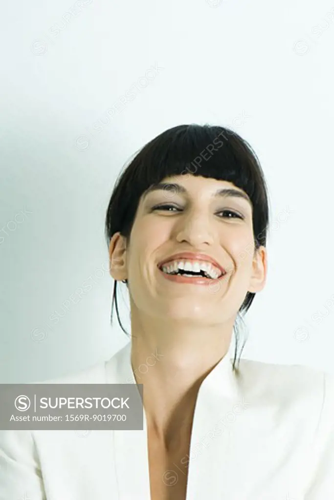 Woman laughing, portrait