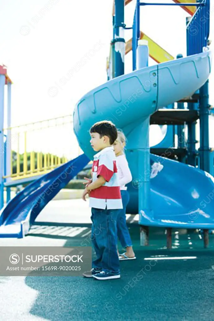 Children on playground equipment