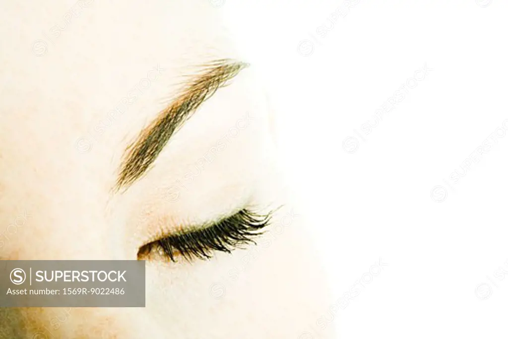 Female's closed eye