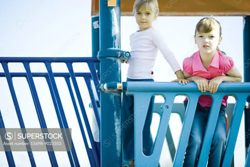 Children on playground equipment