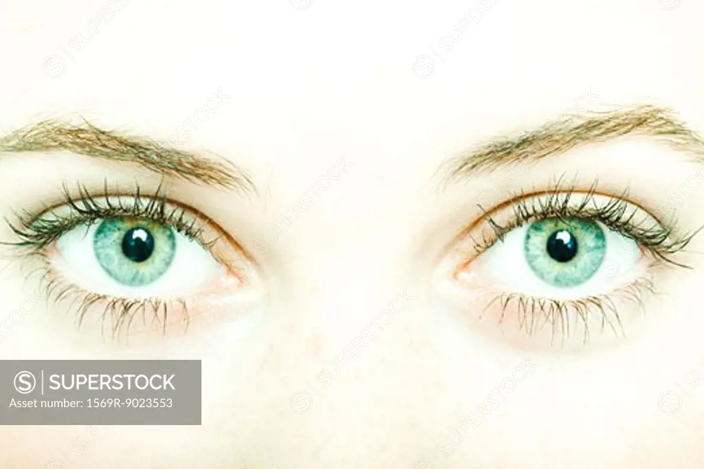 Teenage girl's eyes, extreme close-up