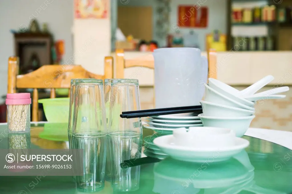 Dishes on table