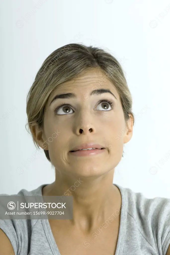 Woman making face, portrait