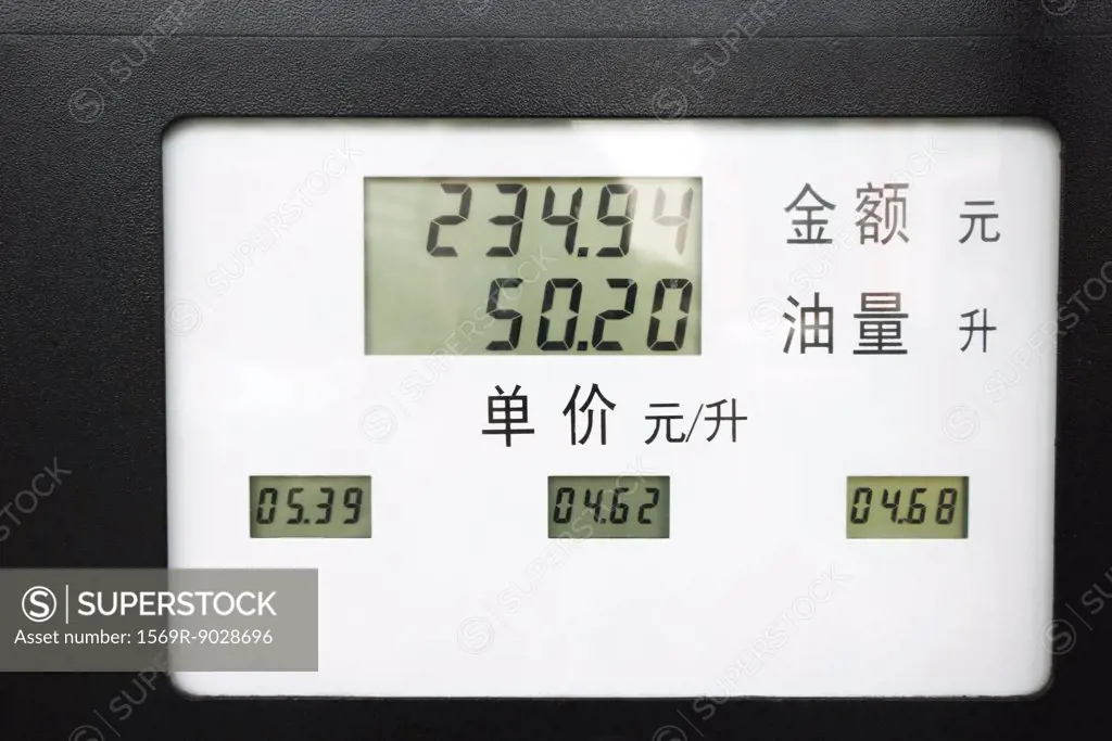 Digital display on Chinese gas pump