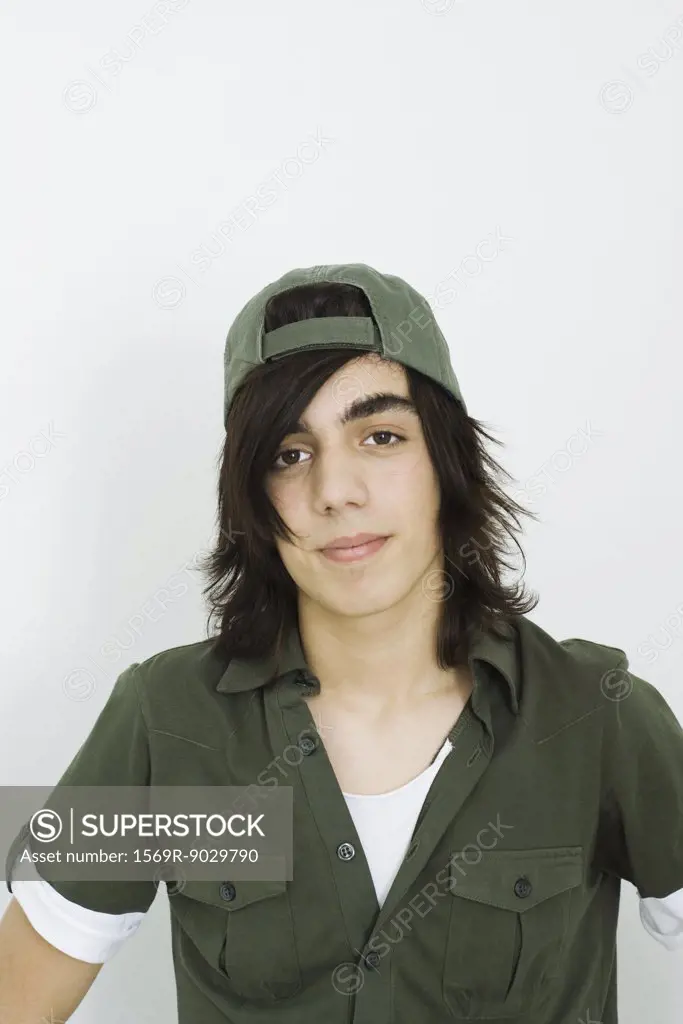 Teenage boy wearing cap, portrait
