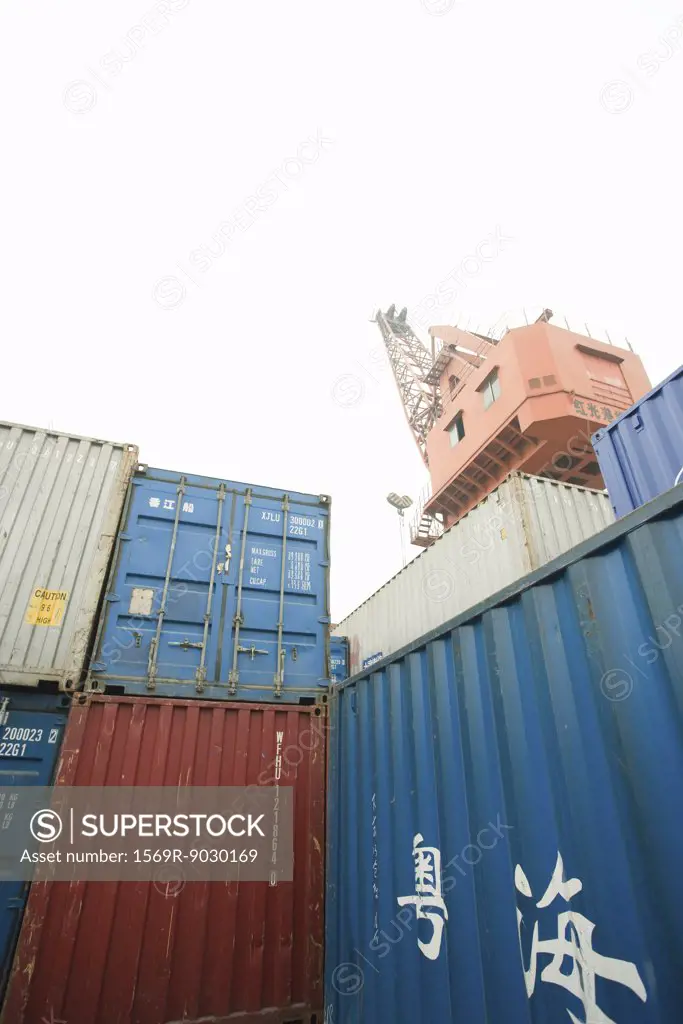 Cargo containers, low angle view