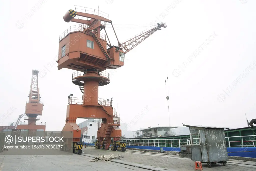 Loading crane in shipyard