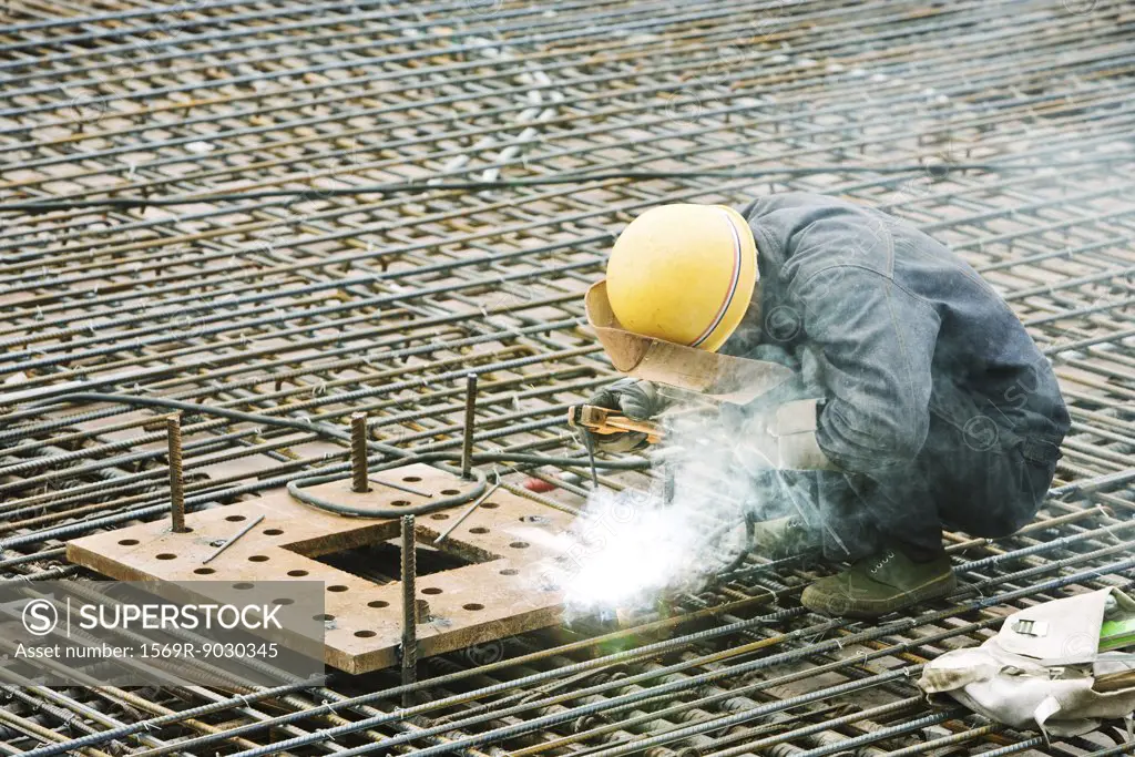 Construction worker working at construction site