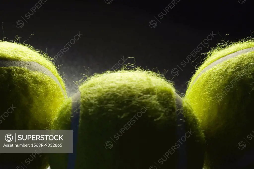 Tennis balls, extreme close-up