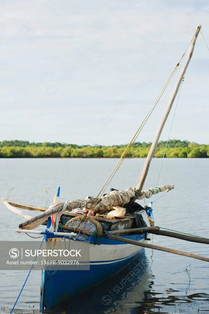Fishing boat on lake