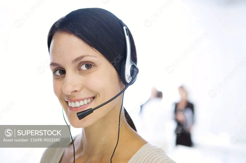 Customer service representative, smiling at camera, portrait