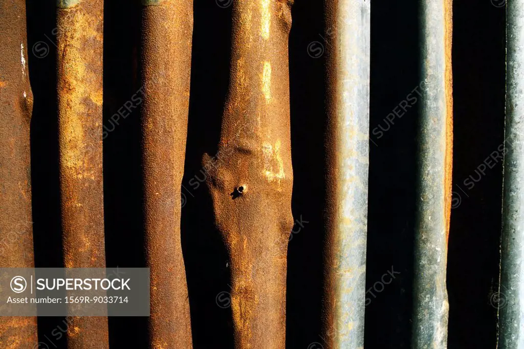 Metal bars with rust, close-up