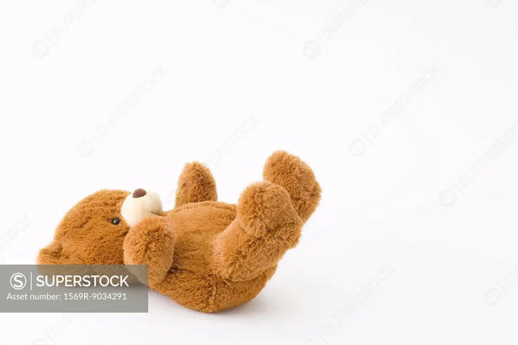 Teddy bear lying on back