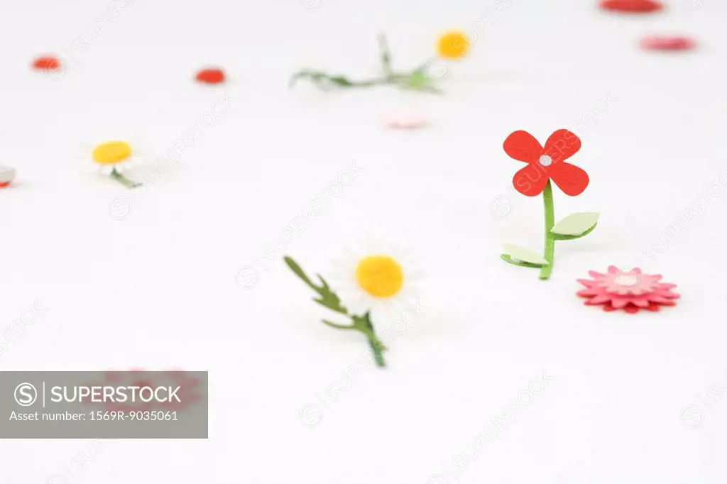 Fake flowers, close-up