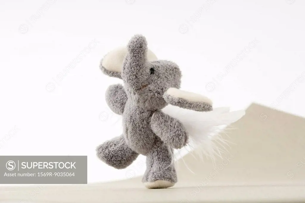Stuffed elephant toy with wings