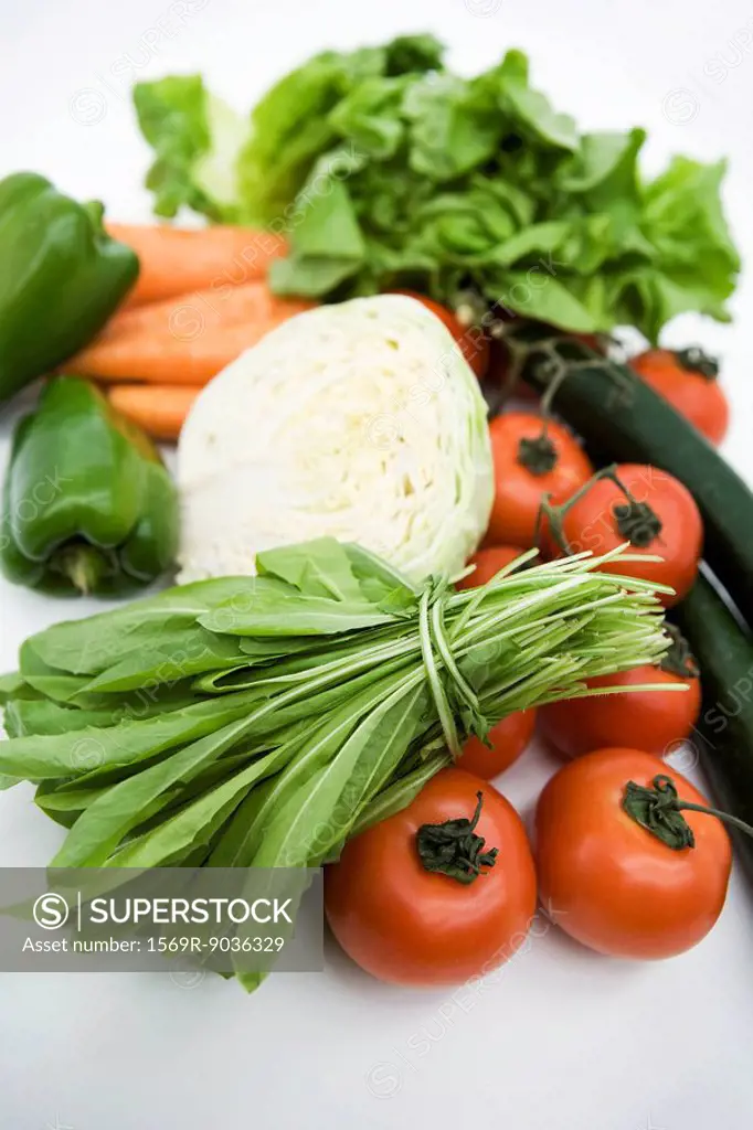 Assorted fresh vegetables, close-up