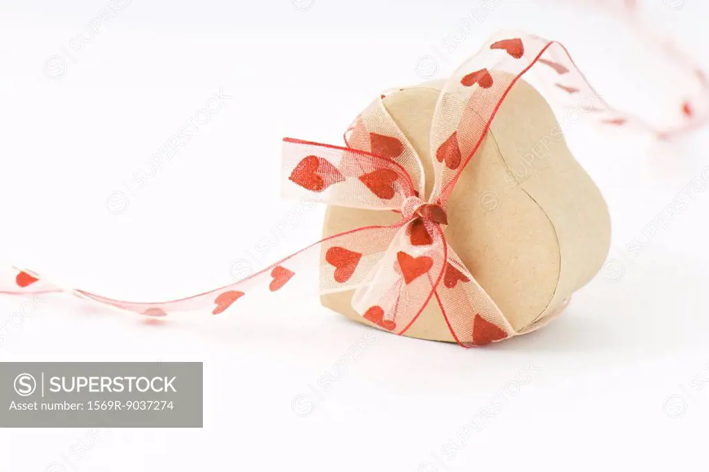 Heart shaped box with heart ribbon