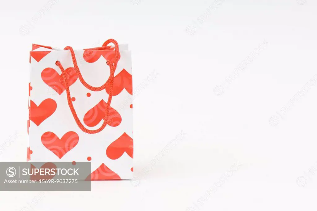 Gift bag with heart pattern