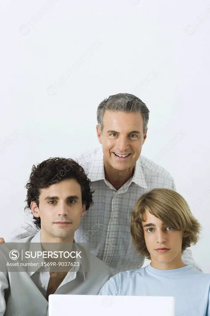 Mature father and two sons, portrait