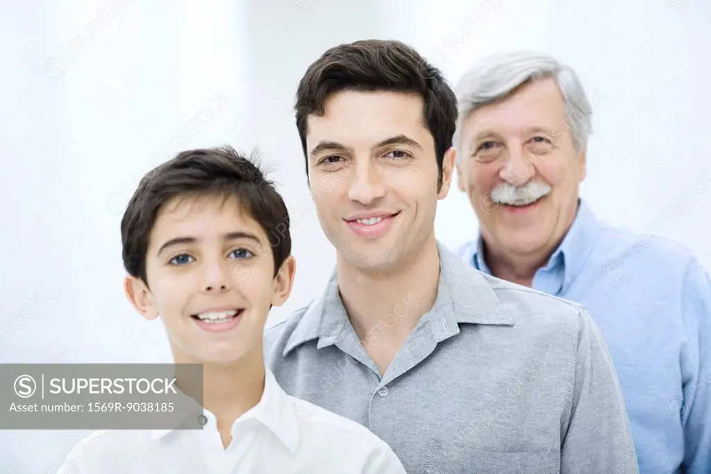 Three generations of men, portrait