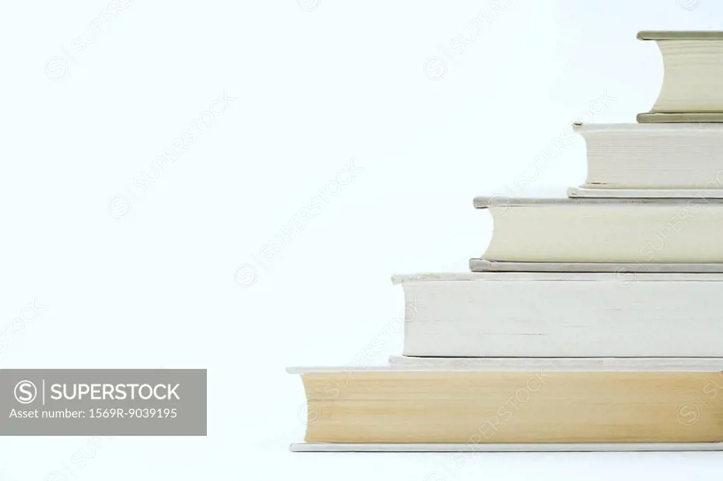 Stack of books, side view, close-up