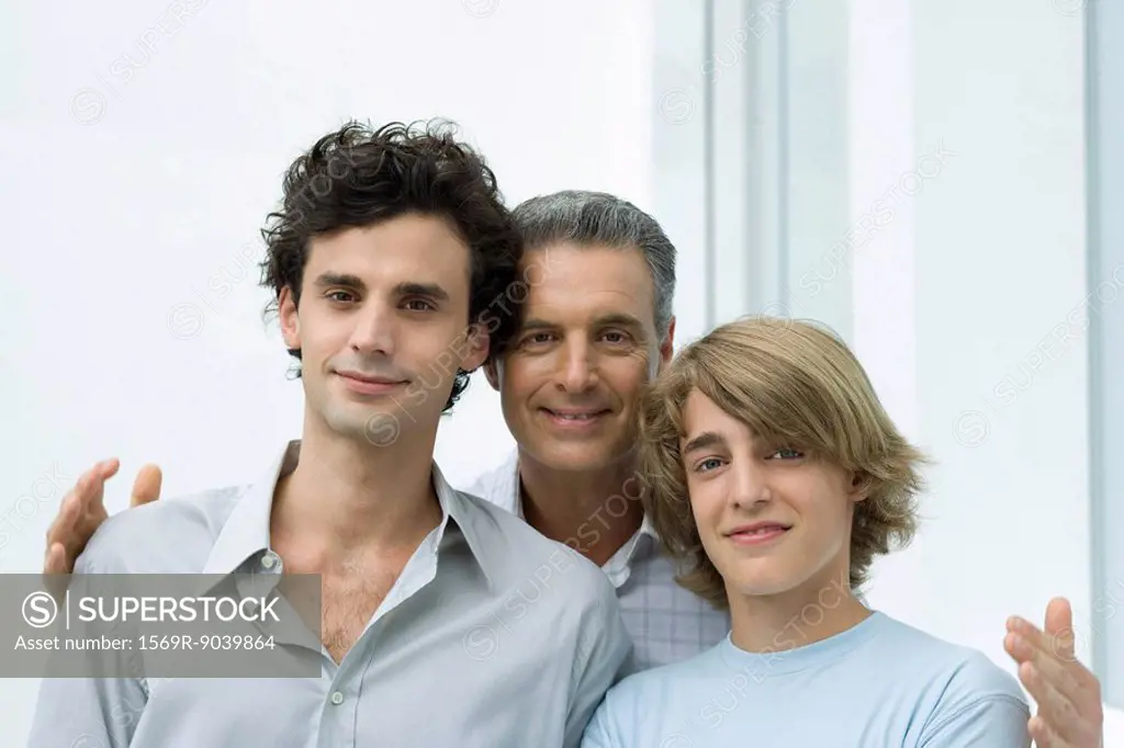 Mature father and two sons, portrait