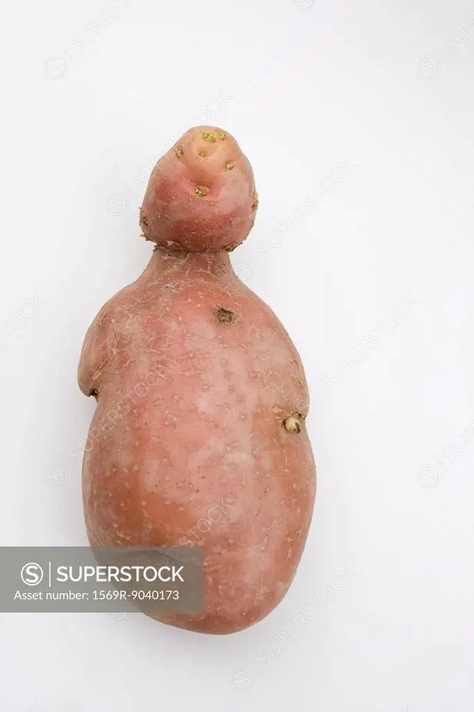 Strangely shaped red potato