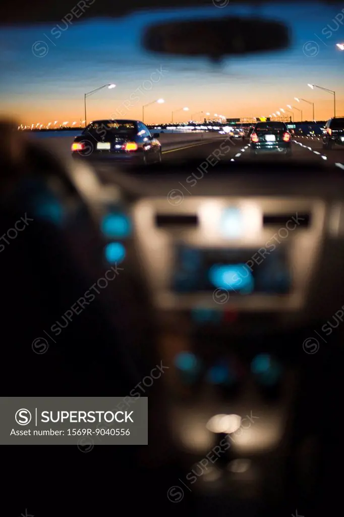 Driving at sunset