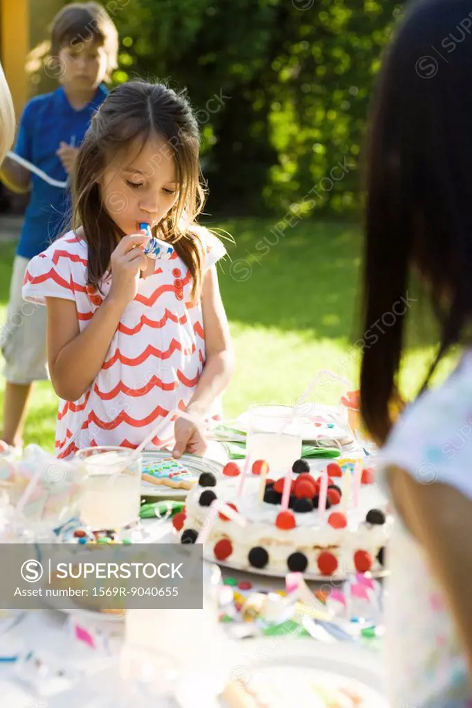 Children at outdoor birthday party