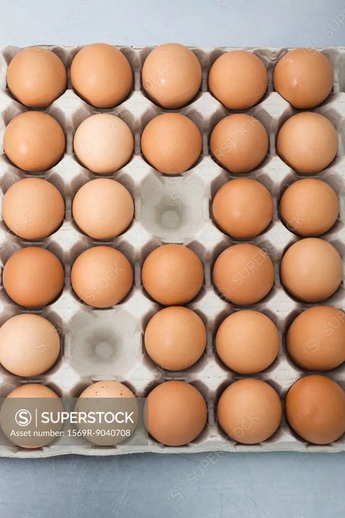 Fresh eggs in carton