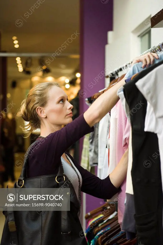 Woman shopping in boutique