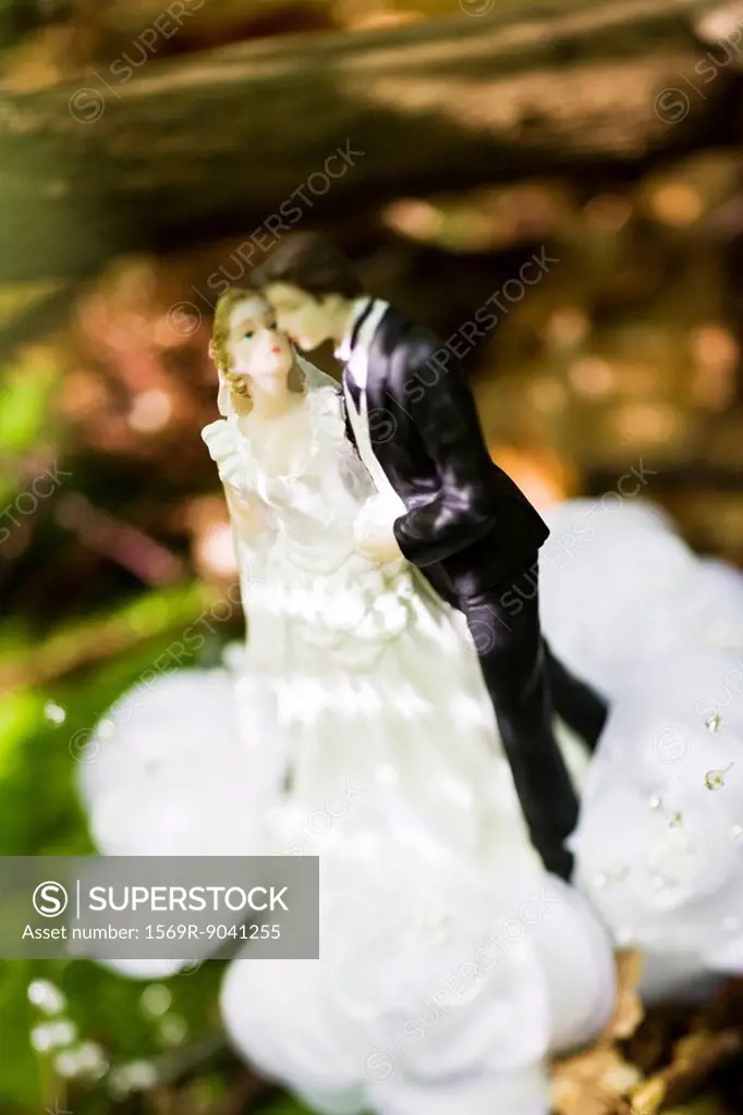 Bride and groom wedding cake figurine