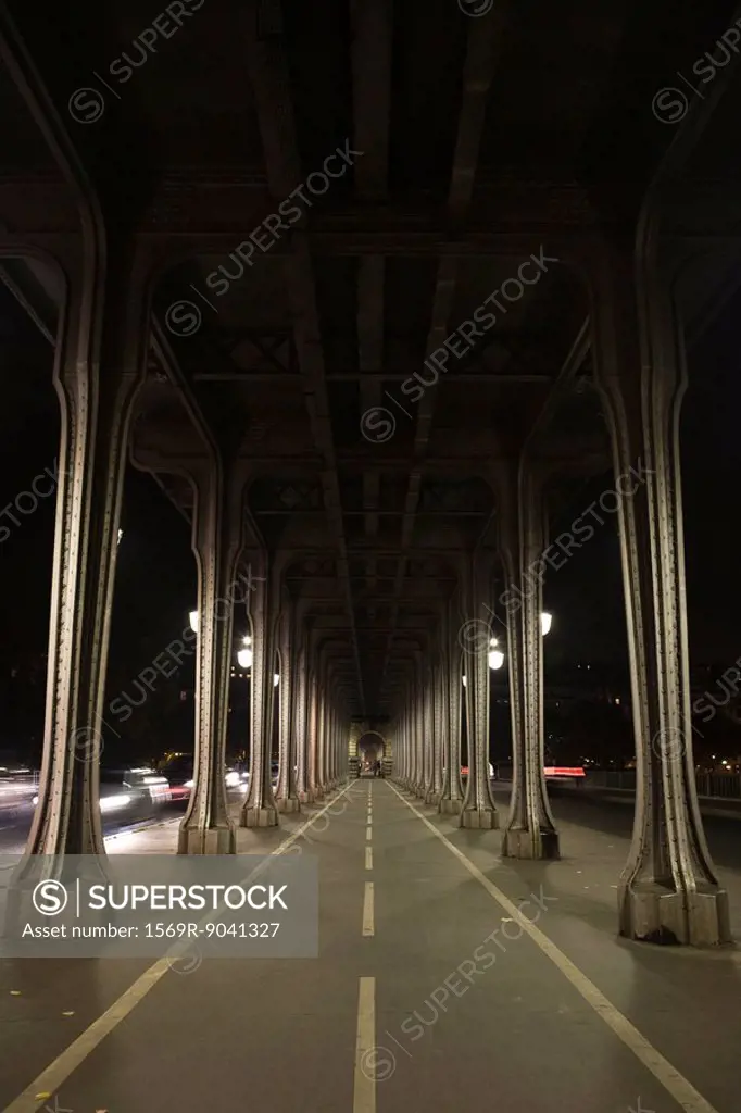 France, Paris, Pont Bir Hakeim at night