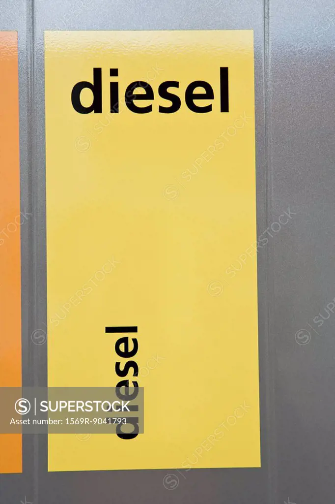 Diesel label on gas pump